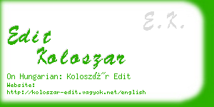 edit koloszar business card